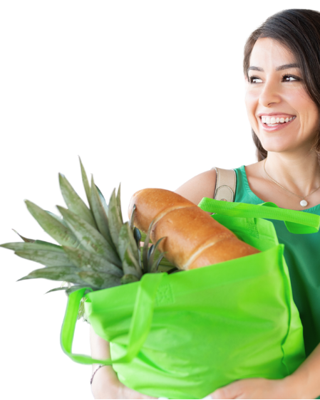 Woman with grocery