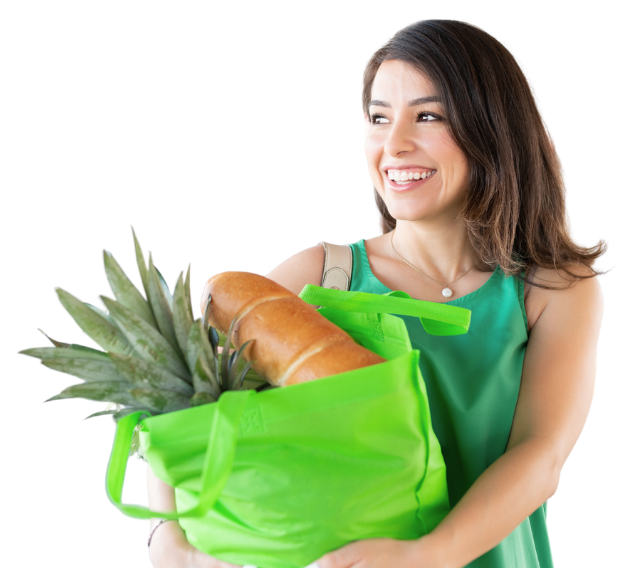 Woman with grocery