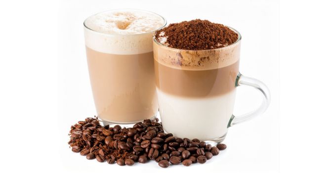 two-coffee-drinks-with-coffee-beans